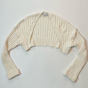UO Cream Cropped Shrug Sweater